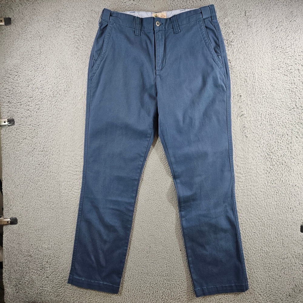 The Territory Ahead Mens Slate Blue Chino Pants Straight Leg Stretch 33x32